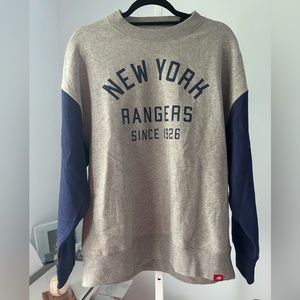 Sportige New York Rangers NHL color block sleeve drop shoulder sweatshirt L